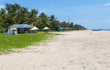 Tropical white sand beach of mararikulam, Kerala, India