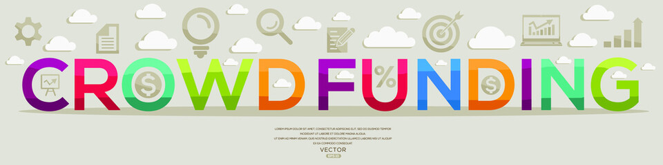 Creative (crowdfunding) Design,letters and icons,Vector illustration.