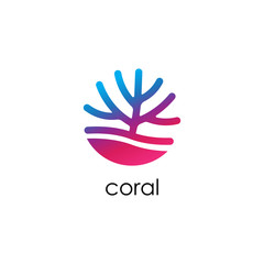 Obraz premium Coral logo icon vector illustration.
