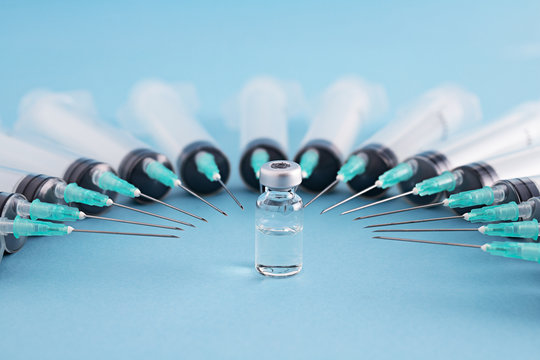 Vial and syringes