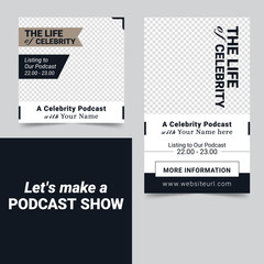 Celebrity Podcast Show Social Media Banner Template Bundle
