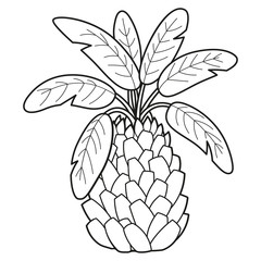 Simple children's coloring book palm.