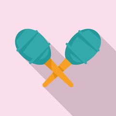 Circus maracas icon. Flat illustration of circus maracas vector icon for web design