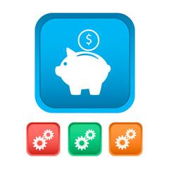 Business icons, piggy, dollar and gears.