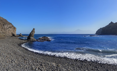 Strand Playa de La Caleta nahe Hermigua an der Nordostküste der Insel La Gomera, Kanarische...