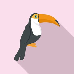 Fototapeta premium Toucan bird icon. Flat illustration of toucan bird vector icon for web design