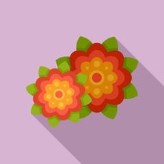 Mexican flowers icon. Flat illustration of mexican flowers vector icon for web design