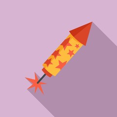 Rocket firework icon. Flat illustration of rocket firework vector icon for web design