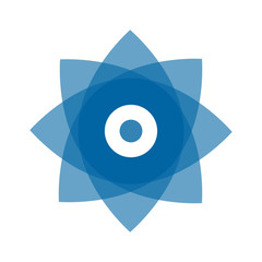 Light blue abstract geometric flower logo template. Business abstract icon isolated on white. Use for logo, sign, symbol, web, label, icon