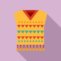 Mexican poncho icon. Flat illustration of mexican poncho vector icon for web design