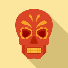 Halloween mexican skull icon. Flat illustration of halloween mexican skull vector icon for web design