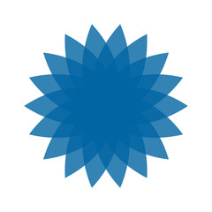 Light blue abstract geometric flower logo template. Business abstract icon isolated on white. Use for logo, sign, symbol, web, label, icon