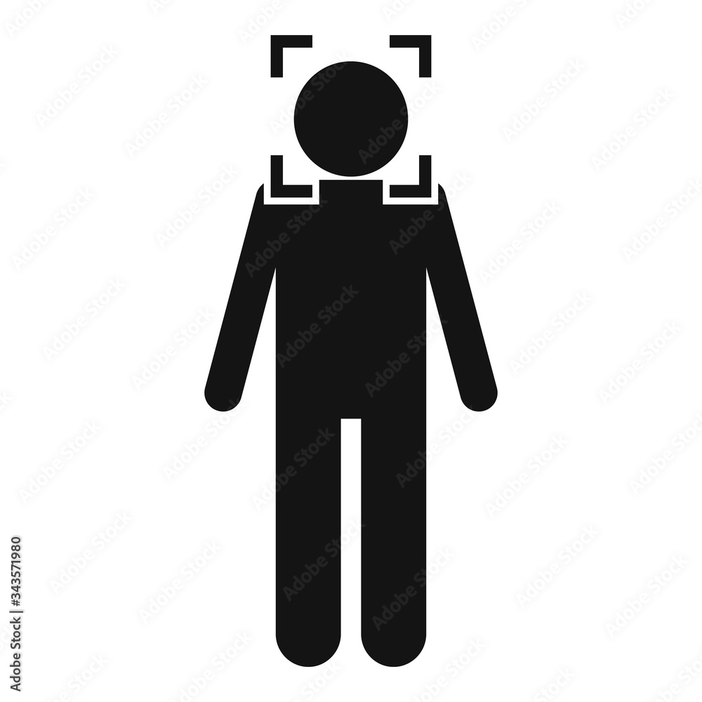 Poster face authentication icon. simple illustration of face authentication vector icon for web design isol