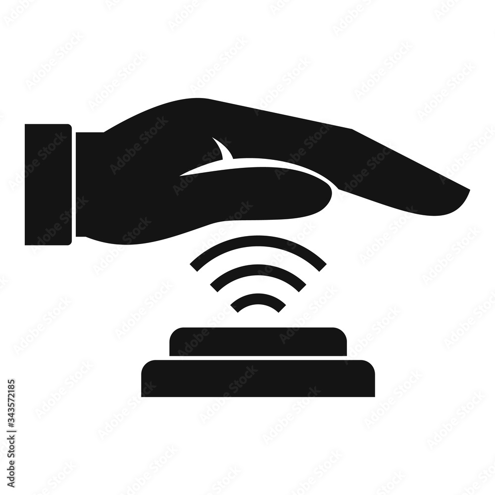 Poster palm scan authentication icon. simple illustration of palm scan authentication vector icon for web d