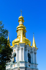 Fototapeta na wymiar Bell tower of Church of Nativity of Blessed Virgin Mary of Kiev Pechersk Lavra in a Kiev, Ukraine