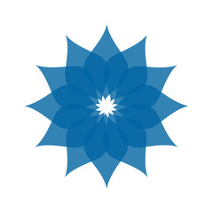 Light blue abstract geometric flower logo template. Business abstract icon isolated on white. Use for logo, sign, symbol, web, label, icon