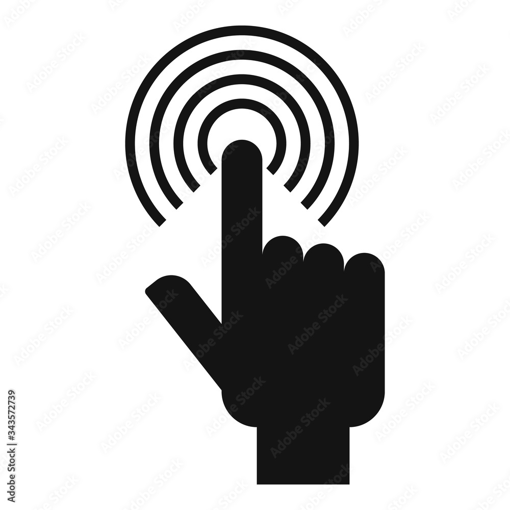 Poster touch sense authentication icon. simple illustration of touch sense authentication vector icon for w
