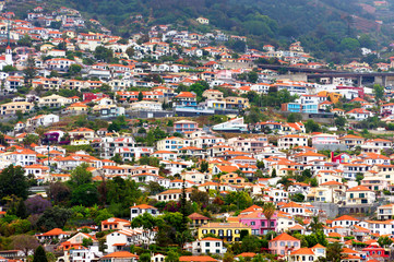 Fototapeta na wymiar Funchal Hillside. The hillside above Funchal on the Portuguese island of Madeira.