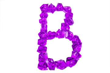 
English alphabet of mother of pearl stones