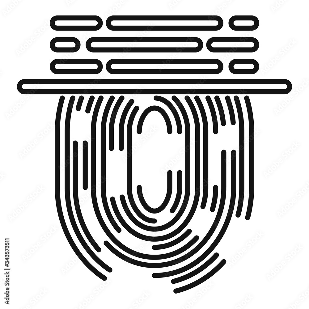 Poster fingerprint scan icon. outline fingerprint scan vector icon for web design isolated on white backgro