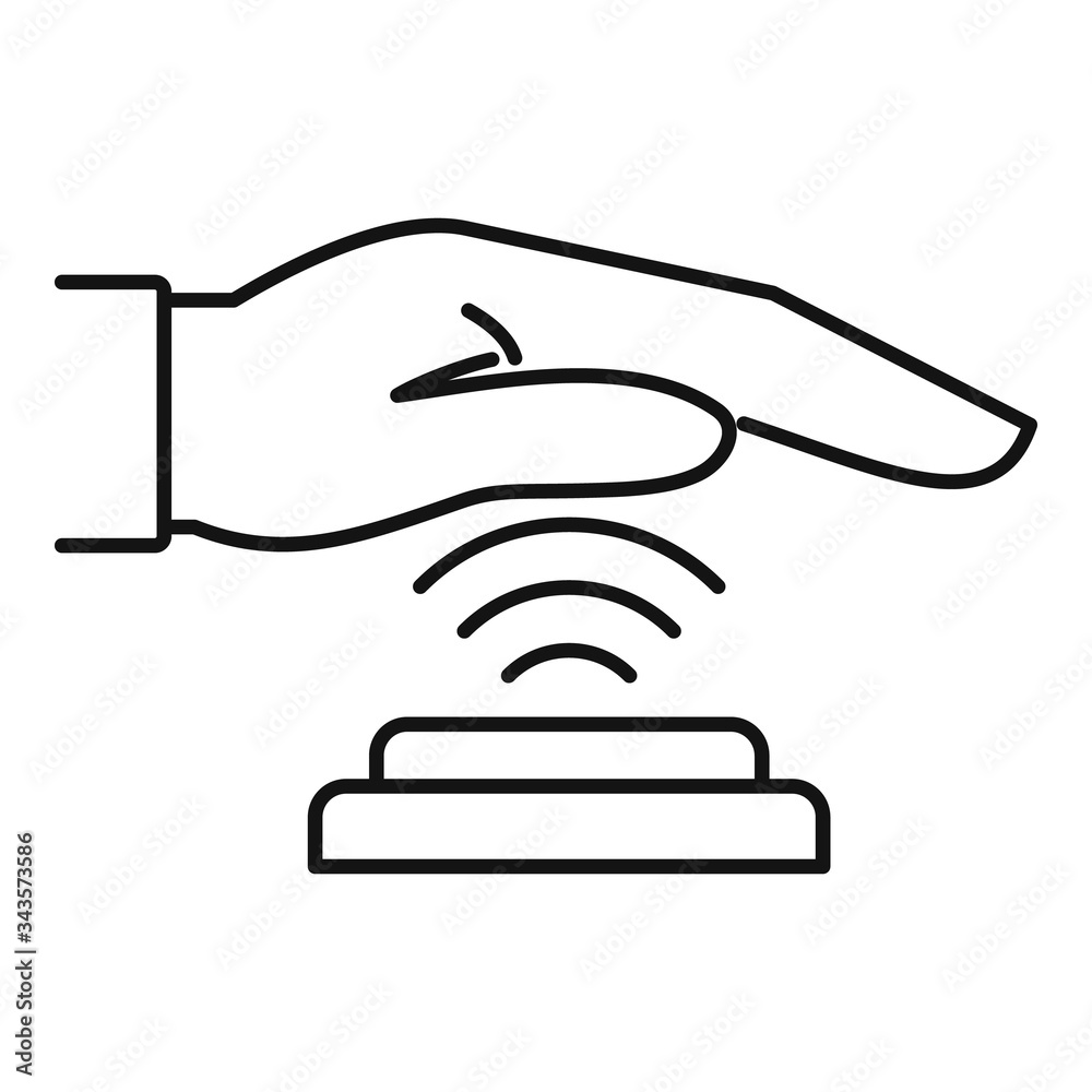 Poster palm scan authentication icon. outline palm scan authentication vector icon for web design isolated 