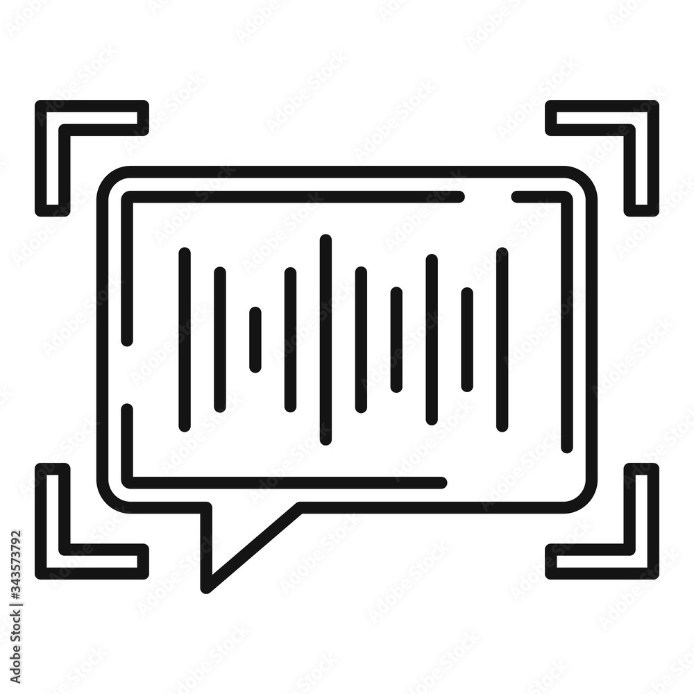 Poster voice chat authentication icon. outline voice chat authentication vector icon for web design isolate