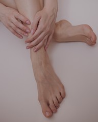 close up of a female feet