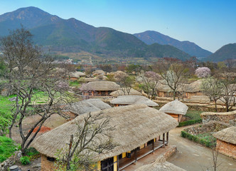 Naganeupseong Folk Village is located in Nagan-myeon, Suncheon, Jeollanam-do, South Korea. 04-07-2017