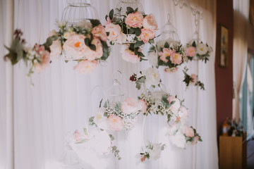 The flowers arrangement at the event
