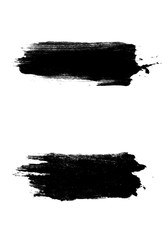 set black strokes of paint isolated on a white background. design brush