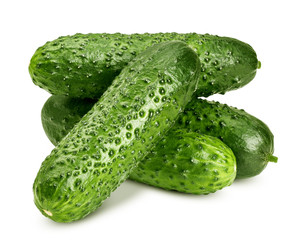 cucumber isolated on white background, clipping path, full depth of field
