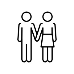 pitogram couple standing icon, line style