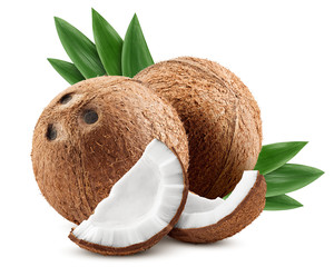 coconut, isolated on white background, clipping path, full depth of field