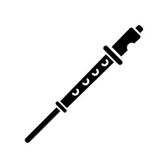 Flute black glyph icon