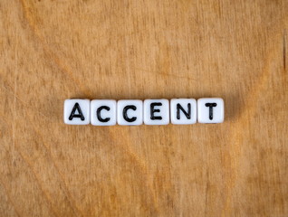 cube words on the wooden table