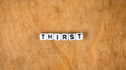 cube words on the wooden table