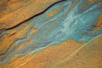 Abstract color sand texture at kaolin mine