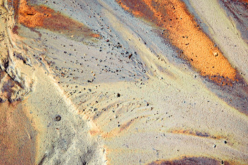 Abstract color sand texture at kaolin mine