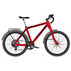 Bike, realistic design. Vector illustration on a white background.