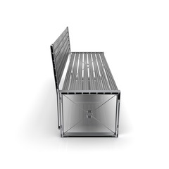 3D image street bench. Metal and wooden. Sketch Isometric.2 8