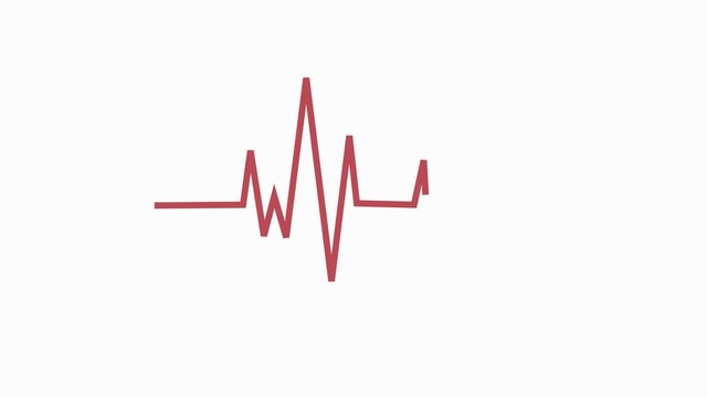 Heart animation, heart rate animation.2D,loop.4K