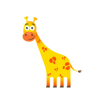 Cute cartoon giraffe. Vector illustration in children's style, for children's books, posters, stickers or room decor