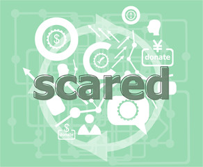Text Scared. Social concept . Infographics collection icons of web development, user interface testing, mobile apps. Modern thin line icons set.
