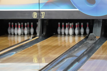 Exiting closeup view of the majestic sport of bowling