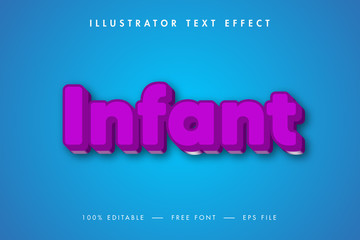 Infant 3D Text Effect for Toy Store and Premium Vector Effect. 