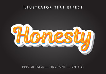 Honesty 3d Modern Text Effect and Typography Design. 