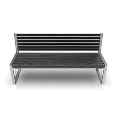 3D image street bench. Metal and wooden. Sketch Isometric.2 10