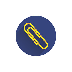 paper clip colorful flat icon with shadow. chancery flat icon