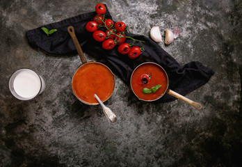 Home made tomato soup with cream