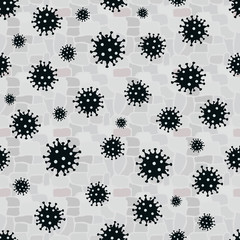 seamless pattern coronovirus